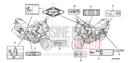 WARNETIKETT (CB1300SA) CB1300SAA de 2010